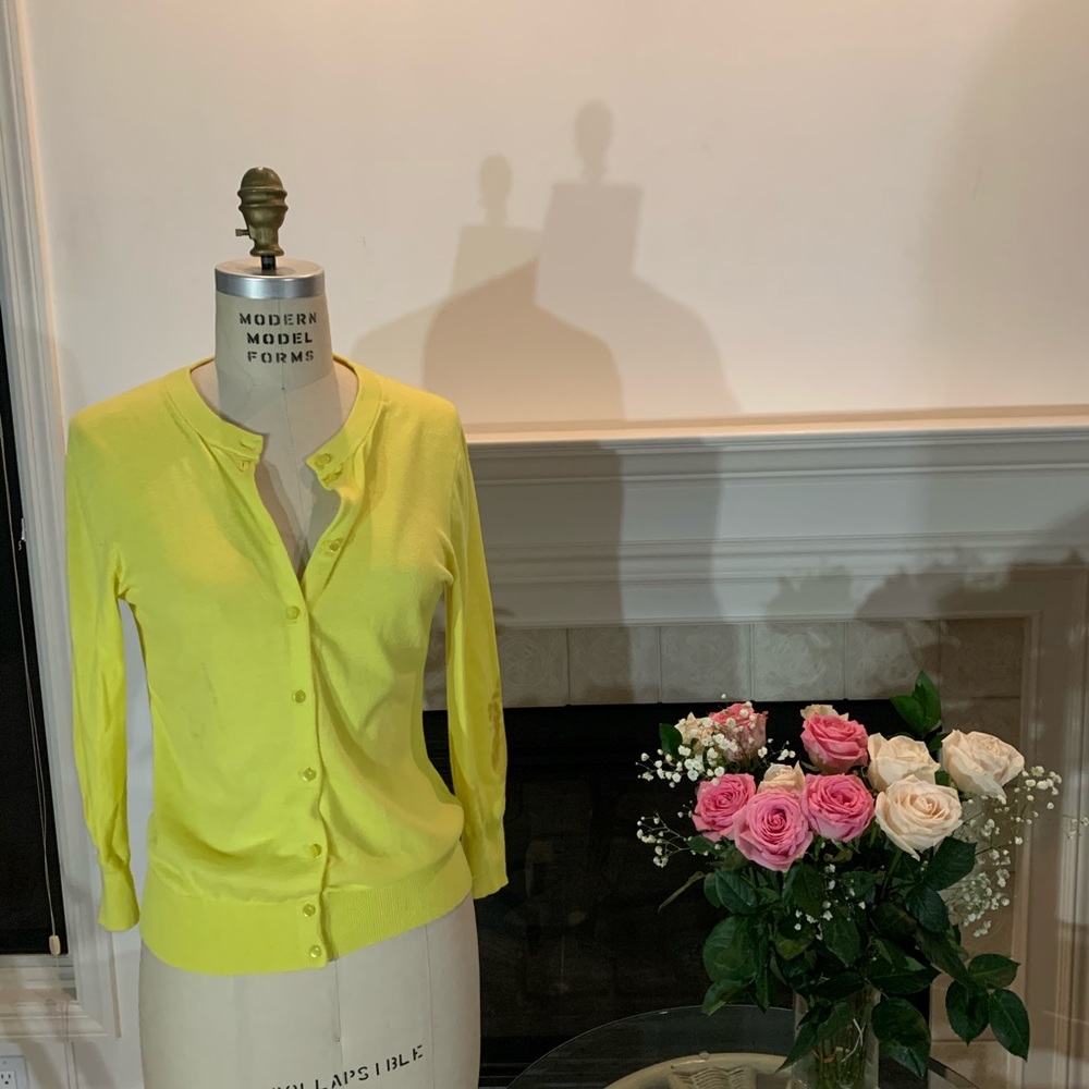 J.Crew yellow Clair Cardigan M